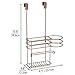 mDesign Over Door Hair Care & Styling Tool Storage Organizer Basket for Hair Dryer, Flat Iron, Curling Wand, Hair Straightener, Brush - Hang Inside or Outside Cabinet, 2 Sections - Venetian Bronze