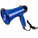 MyMealivos Portable Megaphone Speaker Siren Record Bullhorn - Compact and Battery Operated with 20 Watt Power, Microphone, 3 Modes, PA Sound and Foldable Handle