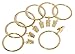 Iron Metal Curtain Clip Rings 2 Inch Interior Diameter Set of 14, Gold