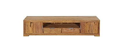 SAM® Longboard TV-Schrank White Mountain IV aus Sheesham, eine Ablagefläche, zwei Schubladen, zwei Schiebetüren