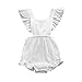 Viworld Infant Baby Girl Twins Bodysuit Sleeveless Ruffles Romper Sunsuit Outfit Princess Clothes (White, 80(6-12 Months))