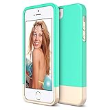 iPhone 5S Case, Maxboost [Vibrance Series] For Apple iPhone 5S / 5 Case [Lifetime Warranty] Protective SOFT-Interior Slider Style Hard Cases Cover - Turquoise/Champagne Gold