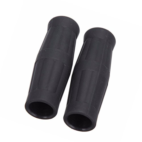 Motorcycle Classic Vintage Coke Bottle Handlebar Hard Rubber Hand Grips (Black)