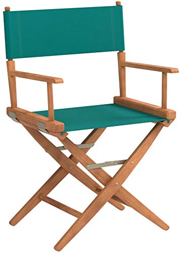 Telescope Casual World Famous Dining Height Director Chair, Teal with Varnish Frame