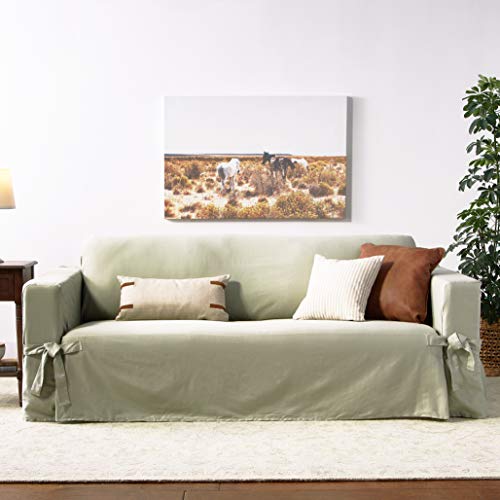 SureFit Cotton Duck Heavyweight Sofa Slipcover, Sage Pricepulse
