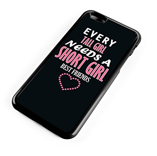 iPhone 7 Case BFF Case,Cute Funny Best Friends Forever BFF Sister Cousins Couple Every Tall Girl Needs A Short Girl Sisters BFF Matching Pink Funny Love Forever Soft Black Case for iPhone 8
