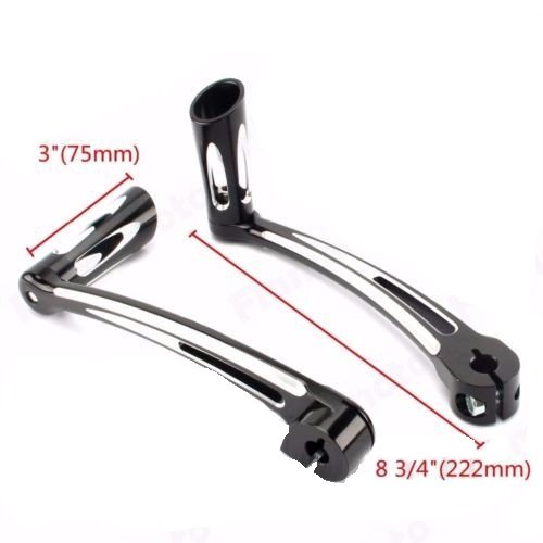 Ocamo 2PCS Motorcycle Foot Pegs or Gear Lever Foot Rests Pedal for Harley Glide Street Glide Front Foot Pegs; Black and white