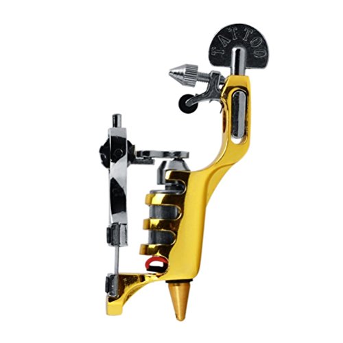 Lotus.flower Extreme Rotary Tattoo Machine Carbon Steel Machine GunLinner Shader Equipment for Tattooing (Gold)