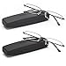 DOUBLETAKE Reading Glasses - 2 Pairs Compact Case Semi Rimless Readers