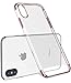 TOZO for iPhone X Case Hard Cover World's Thinnest Protect Bumper Shell for iPhone 10 / X Transparent Light Weight Rose Gold Plating Edge