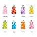 WANDIC Resin Gummy Bear Pendant, 40 Pcs 8 Colors Candy Necklace Charms Cartoon Bear Pendants Keychain Pendant DIY Necklace Accessories
