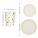 BAKHUK Gold Dot Disposable Wedding Paper Plates and Cups Set For 60, Gold Metallic Foil 60 Dinner Plates 60 Dessert Plates and 60 Cups for Bridal Baby Shower Wedding Birthday Party
