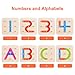 FUN LITTLE TOYS 27 PCs Preschool Learning Toys Stacking Blocks Wooden Letters Number Shape Puzzles for Kids, Educational Toys Letter Board Set for Boys & Girls