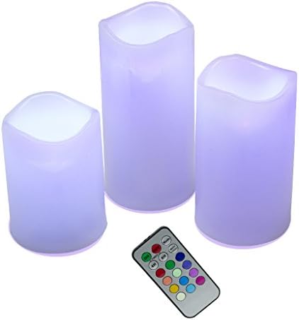 3pcs/set LED Remote Control Electronic Wax Candle Light Battery Operated Multicolor Changing Wedding Party Decoration Tea Lights