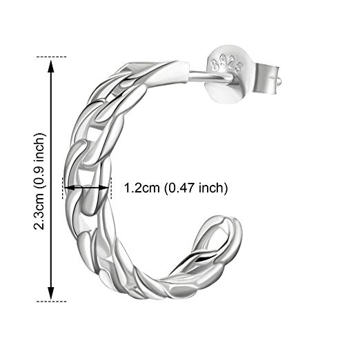 SWEETV 925 Sterling Silver Hoop Earrings for Women 12mm Small Huggie Earrings Lightweight Tiny Open Hoops Hypoallergenic Piercing Earring Jewelry for Girls Teens