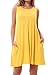CALIPESSA Womens Summer Plain Sleeveless Pocket Loose Casual Swing T-shirt Dress