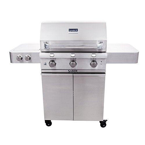 Saber Grills R50SC0017 3Burner Grill, Stainless Steel Gas Barbeque