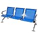 kinbor Waiting Room Chairs - Airport Office Reception Waiting Area Bench Guest Room Chairs Salon Barbershop Bench (Blue, 3-Seat)