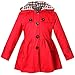 Long Sleeves Vintage Floral Print Chino Cotton Hooded Hoodie Trench Coat Outerwear Windbreaker for Little Girls & Big Girls, Red, Age 5T-6T (5-6 Years) = Tag 130