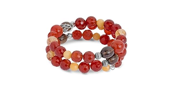 American West Sterling Silver Earth Tones Coil Bracelet in ...