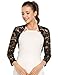 Zeagoo Women's 3 4 Sleeve Bolero Shrugs Crochet Lace Open Cardigan,Black,XX-Large