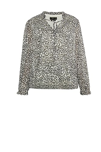 ALARY Blusa con Estampado de Leo, Blanco Multicolor, M para Mujer