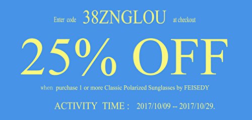 FEISEDY Great Classic Polarized Sunglasses Men Women Deserve White-Blue B1858