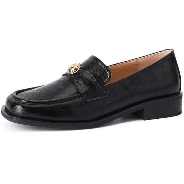 Mocasines De Piel Auténtica Para Mujer - Punta Cuadrada, Tacón Bajo Y Hechos A Mano