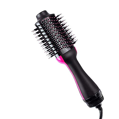 Bycws One-Step Hair Dryer Comb, 2-in-1 Multifunctional Negative Ion Straightener Curler Curling Brush Hot Air Comb Auto Rotating Hair Styler Tool for All Hair Types for Women
