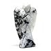 Nelson Creations, LLC 2 Inch White Rainbow Moonstone Guardian Angel Figurine Hand-Carved Natural Stone, Excellent for Nurturing Energy and Intuitive Qualities