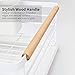 Attom Tech Home Modern Wood Handle Dish Rack and Drain Board, 16.5