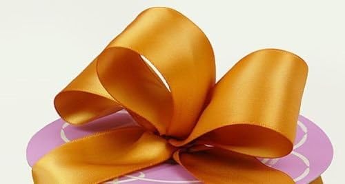 Ribbon Bows Craft Sewing Supplies Solid Color Premium Fabric Satin Trim Embellishments Ribbon 1 1/2 inch wide 3 yard 1 Pcs (Old Gold)