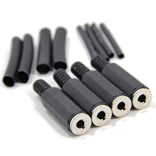 Ancable Replacement 10-Pack Stereo Female Jack 3 Pole TRS 1/8" 3.5mm Solder Type DIY Audio Cable Connector with Shrinkle Tube for Repair Headphone Earphone Headset - Image 3