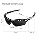 Ewin E01 Polarized Sports Sunglasses with 3 Interchangeable Lenses for Men Women Golf Baseball Volleyball Fishing Cycling Driving Running Glasses(Black&Black).