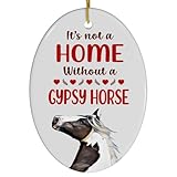 Piebald Irish Cob Gypsy Horse Christmas Ornament