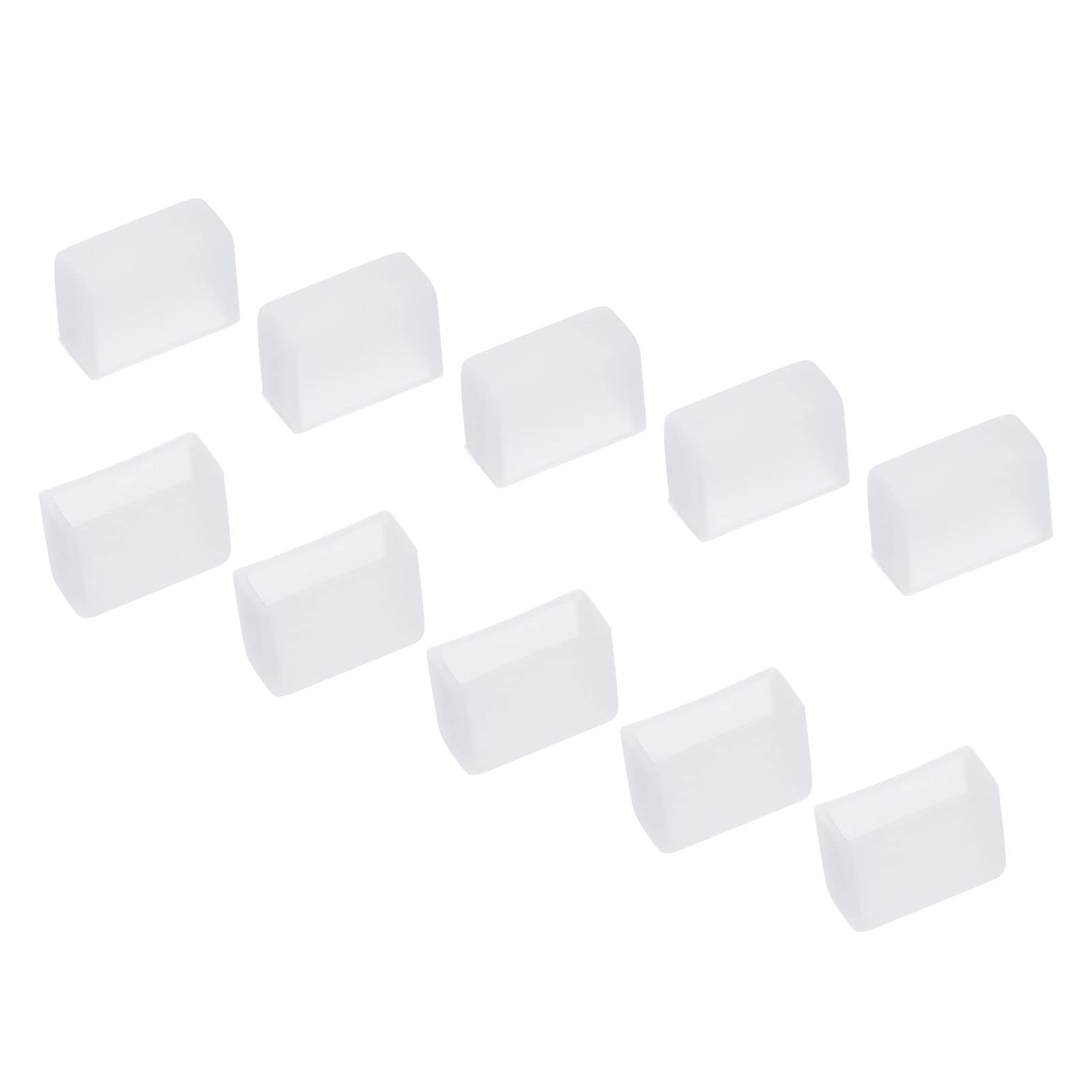 YOKIVE 200 Pcs Silicone Plugs, LED Tube Strip End Cap Cover Waterproof, Great for Office, Home (White, Fit for 3528/2835/3014 10mm Wide Strip)
