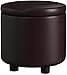 Convenience Concepts Designs4Comfort Round Accent Storage Ottoman, Espresso,