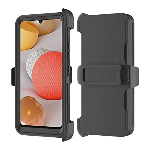 TENCO Compatible with Samsung Galaxy A42 5G Case,with Screen Protectors,Heavy Duty Rugged Shockproof Full Body Protection Kickstand Case with Belt Clip Holster for Samsung Galaxy A42 5G (Black 2)