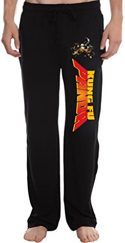 RBST Men's Kung Fu Panda Cartoon Running Workout Sweatpants Pants XL Black