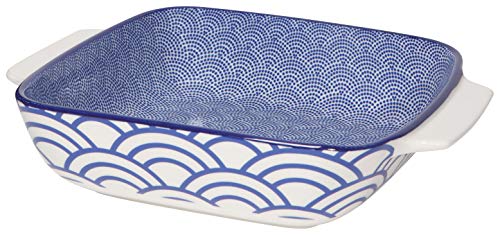 Now Designs 5092013aa Stamped Porcelain Baking Dish, 8 x 8 Inch/1.3 Quart Capacity, Lazurite Design