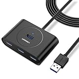 UGREEN 4 Port USB Hub 3.0 Data Hub with 3ft Portable Extension Cable High Speed Compatible for MacBook Air, Mac Mini, iMac Pro, Microsoft Surface, Ultrabooks, Black