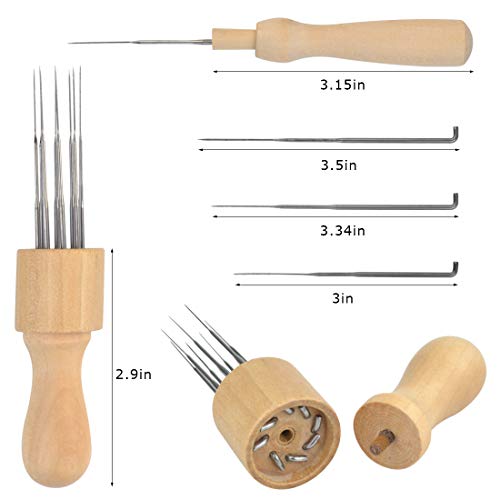 Yolyoo Needle Felting Kit Wool Felting Supplies with 90Pcs Felting Needles,3Pcs Needle Bottles,2Pcs Needle Felting Pen for Professional and Beginner