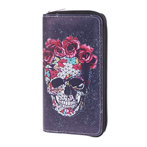 GMSP Fashion Women Skull Wallet Clutch Card Holder Purse Handbag Wallet Phone Case (1)
