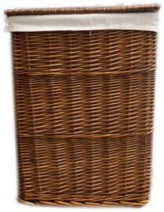 Brand New Rectangular Brown Wicker Linen Laundry Storage Basket Bin Clothes Large Amazon Co Uk Kitchen Home