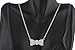 2 Pieces of Silvertone with Clear Iced Out Bow Style Pendant with a 20 Inch Adjustable Chain Necklace