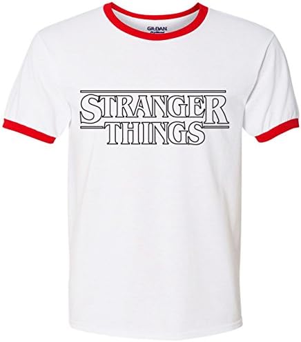 Netflix Stranger Things Inspired T-Shirt (Small, White-Red)