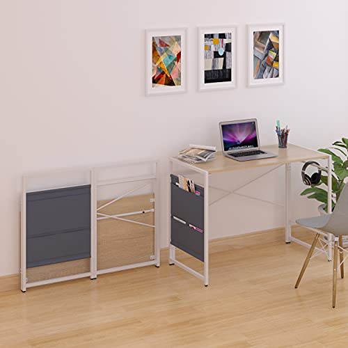 YOMT Folding Desk for Small Spaces,Desk for Bedroom with Storage Bag