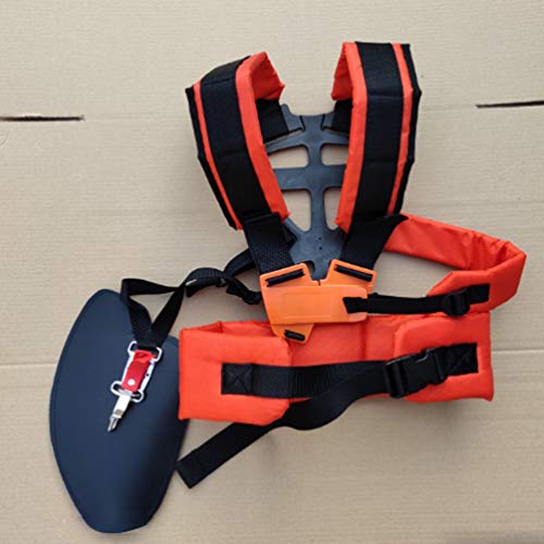 Cabilock Doppel Schultergurt Tragegurt für Motorsense Rasentrimmer Freischneider Rasenmäher Gartenarbeit Zubehör (Orange… – Bild 3