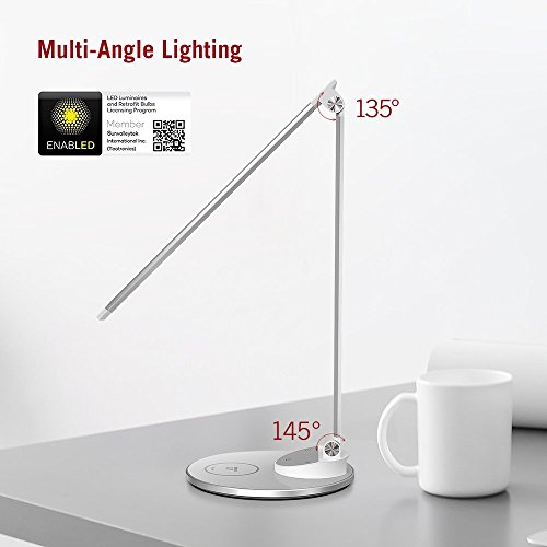 image for TaoTronics Eye-Caring Metal LED Desk Lamp with Fast Wireless Charger f