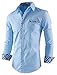 TAM WARE Mens Premium Casual Inner Contrast Dress Shirt TWNMS310S-1-SKYBLUE-S